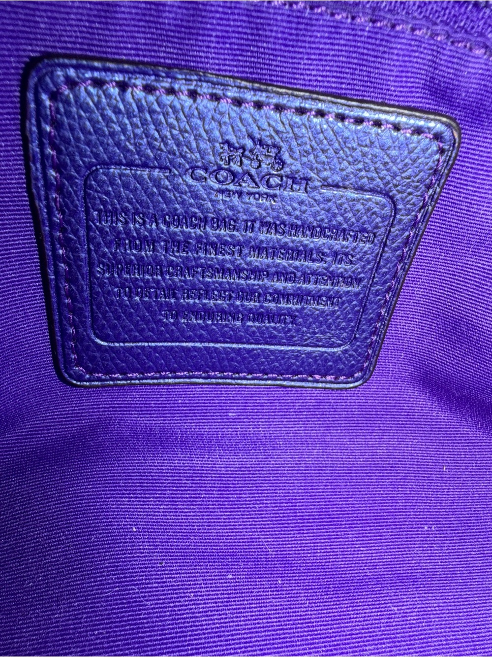 Coach 2015 Metallic Purple Pebbled Leather Mini Bennett satchel F36592 - Picture 9 of 10